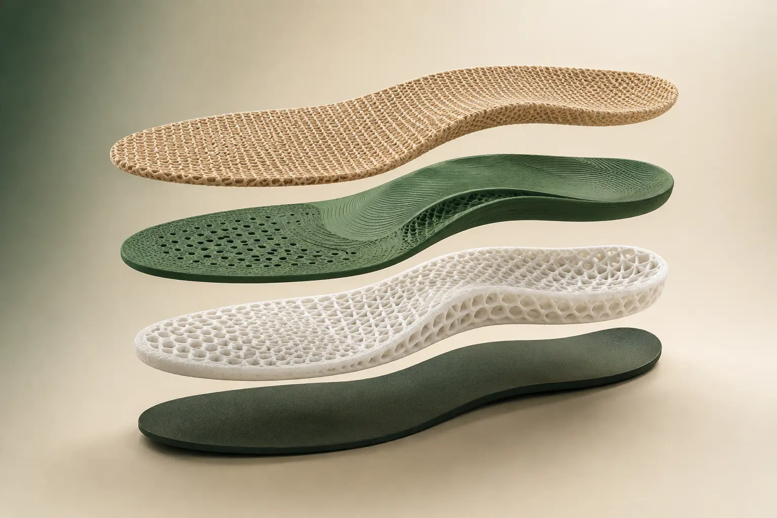 Exploded view of an OpenFootLab layered personalized insert